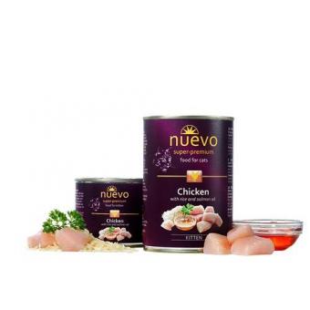 Nuevo Chicken with Rice and Salmon Oil Kitten - с пилешко месо и масло от сьомга, за котенца от 1 до 12 месеца 400 гр.
