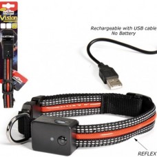 Camon Led collar with recharge usb - светещ нашийник с USB зареждане, за кучета с обиколка на врата 30-40 см.