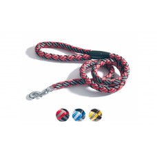  Camon Two-coloured reflecting leash - плетен повод 15 мм. / 1500 мм. / червен, син, жълт /