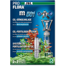 JBL ProFlora m501 професионална система за въглероден двуокис с бутилка 500 грама, за многократна употреба, за аквариуми до 400 литра