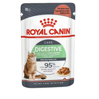 Royal Canin Digestive- пълноценна храна за котки с чувствителна храносмилателна система (тънки късчета в сос)12x 85 гр.