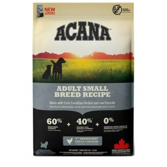 Acana Adult Small Breed - биологично съответстваща храна за кучета до 10 килограма тегло и възраст над 12 месеца  6 кг.