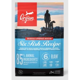 Orijen Six Fish Recipe- за кучета над 12 месечна възраст, подходяща за кучета всички породи - 10.6 кг.
