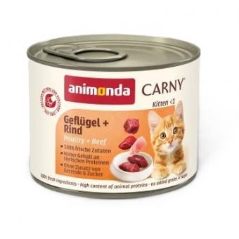 Animonda Carny Kitten  с пилешко и телешко месо, за котки от 1 до 12 месеца, 12 x 200 гр.