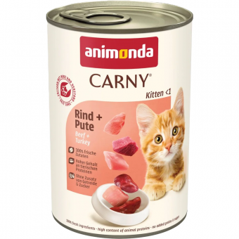 Animonda Carny Kitten с говеждо и пуешко, за котки от 1 до 12 месеца 12 х 400 гр.