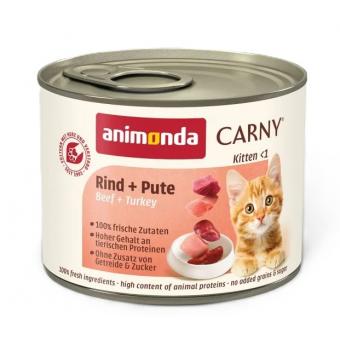 Animonda Carny Kitten с телешко месо и пуешко, за котки от 1 до 12 месеца 12 х 200 гр.