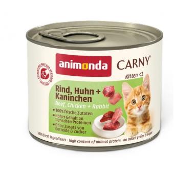Animonda Carny Kitten с говеждо, пиле и заек 12 х 200 гр.