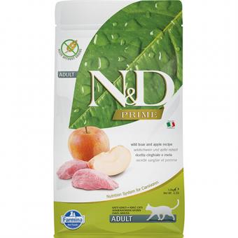 ND Prime Adult - пълноценна храна с месо от глиган и ябълки, за котки над 12 месеца