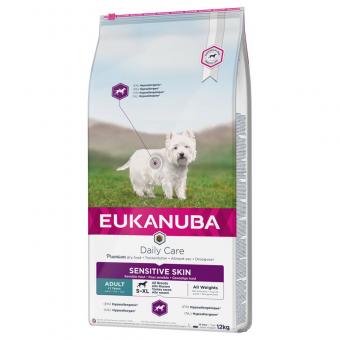Eukanuba Daily Care Sensitive Skin - за кучета с кожни проблеми, подходяща за всички породи кучета над 12 месеца 12.кг.