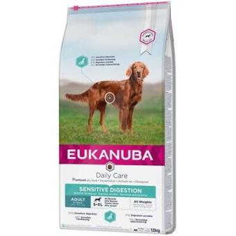 Eukanuba Daily Care Sensitive Digestion - за кучета с чувствителна храносмилателна система,подходяща за всички породи кучета над 12 месеца 12. кг.
