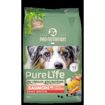 Flatazor PureLife Medium Adult salmon - без зърнени храни, 85% протеини от животински произход 12 kg