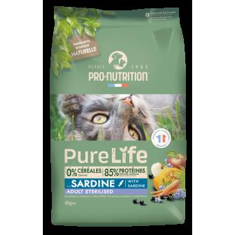 Pure Life for cats STERILIZED with Sardine 2 кг - Пълноценна храна за кастрирани пораснали котки на възраст над 1 г. 