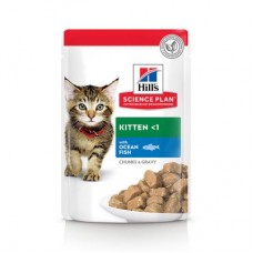 Hills Science Plan Kitten  - пълноценна пауч с океанска риба  за подрастващи котенца до 1 год.  12x85g пауч