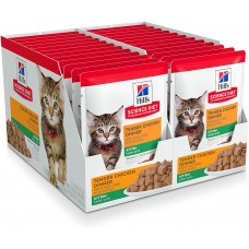 Hills Science Plan Kitten  - пълноценна пауч с пиле  за подрастващи котенца до 1 год.  12x85g пауч