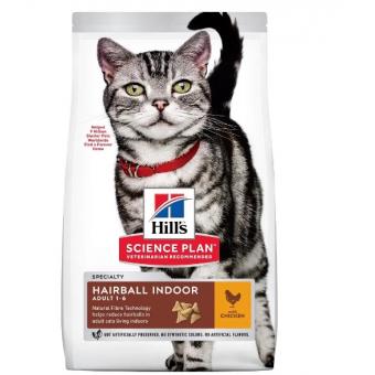 Hills Science Plan Adult Hairball Indoor - с пилешко месо, за котки, живеещи на закрито, за намаляване на космените топки, 1-6 год. 1.5 кг.