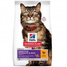 Hills Science Plan Sensitive Stomach & Skin Adult - с пилешко месо, за котки над 1 година с чувствителен стомах и кожа 7 кг