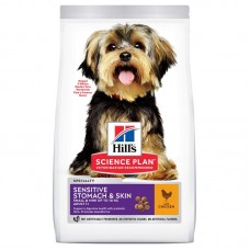Hills Science Plan Small Mini Sensitive Stomach and Skin Adult - с пилешко, пълноценна суха храна за дребни и миниатюрни породи кучета в зряла възраст над 1 година с чувствителен стомах и кожа 1.5 кг.