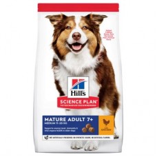 Hills Science Plan Canine Mature Adult Medium с пилешко – Пълноценна суха храна за кучета от средни породи до 25 кг, над 7г - 14 кг