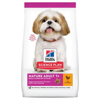 Hills Science Plan Small & Mini Mature 7+ - с пилешко, пълноценна суха храна за дребни и миниатюрни породи кучета в напреднала възраст, над 7 години 6 кг.