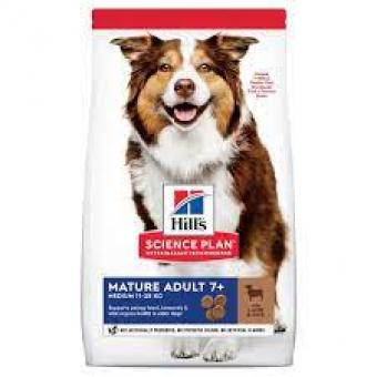 Hills Science Plan Canine Mature Medium Adult - с агнешко, пълноценна суха храна за кучета от средни породи в напреднала възраст (11-25 кг, над 7г.) 14 кг.