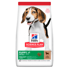 Hills Science Plan Canine Puppy Medium - с aгнешко, за подрастващи кучета от средните породи до 25 кг., от отбиването до 1 г. Бременни и кърмещи кучета 