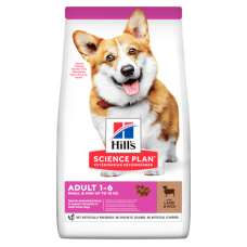 Hills Science Plan Small&Mini Adult - с агнешко, пълноценна суха храна за дребни и миниатюрни породи кучета в зряла възраст 1-6 години 1.5 кг.