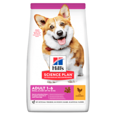 Hills Science Plan Small & Mini Adult - с пилешко, пълноценна суха храна за дребни и миниатюрни породи кучета в зряла възраст 1-6 години 1.5 кг.