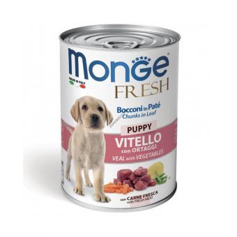 Monge Консерва Dog FRESH Puppy Veal  -подрастващи с телешко и зеленчуци 6х400г