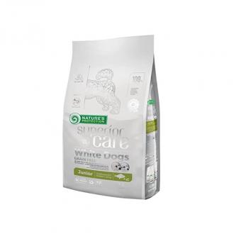 Natures Protection White Dogs Junior, Храна за подрастващи кучета с бяла козина от дребни породи, с бяла риба, 1.5 кг