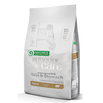 Natures Protection Adult White Dogs Sensitive stomach and skin, small breeds -  с агне