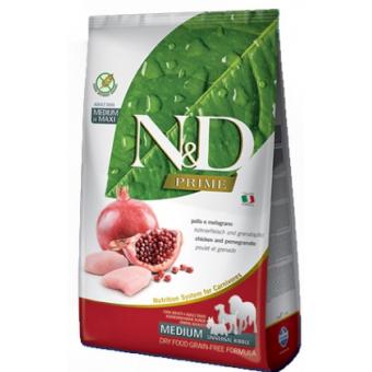 ND Prime Medium/Maxi Adult - пълноценна храна с пилешко месо и нар, за кучета средни и едри породи над 12/18 месеца