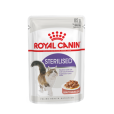 Royal Canin Sterilised - пълноценна храна за кастрирани котки, склонни към натрупване на наднормено тегло 12x85 гр.
