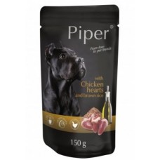 Piper Adult пауч пилешки сърца/кафяв ориз, 10x150 гр