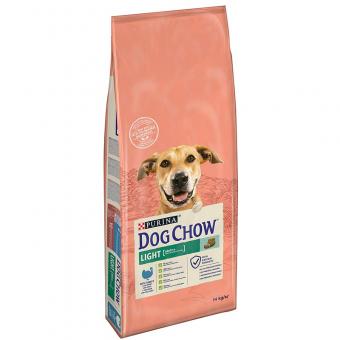 Dog Chow Light Turkey - пълноценна храна с пуешко месо, за кучета с наднормено тегло или склонни към напълняване 14 кг.