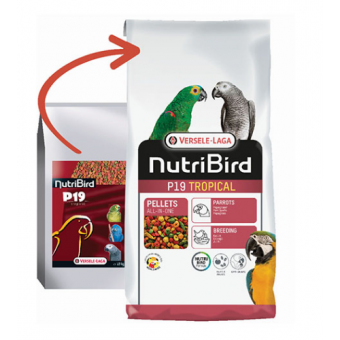 Versele Laga NUTRIBIRD Р19 Tropical - пълноценна екструдирана храна за големи папагали 10 кг.