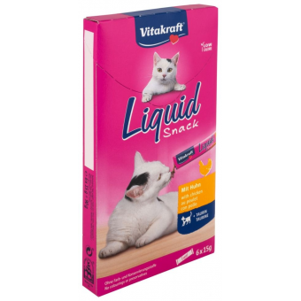 Vitakraft Cat Liquid-Snack ТЕЧЕН СНАКС ЗА КОТКИ с Пиле и Таурин, 6x15 g