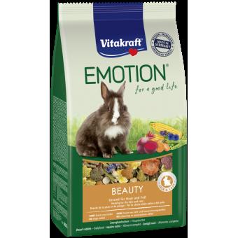 Vitakraft Emotion Beauty - пълноценна супер премиум храна за блестяща козина и здрави зъби, за дългокосмести зайчета 600 гр.